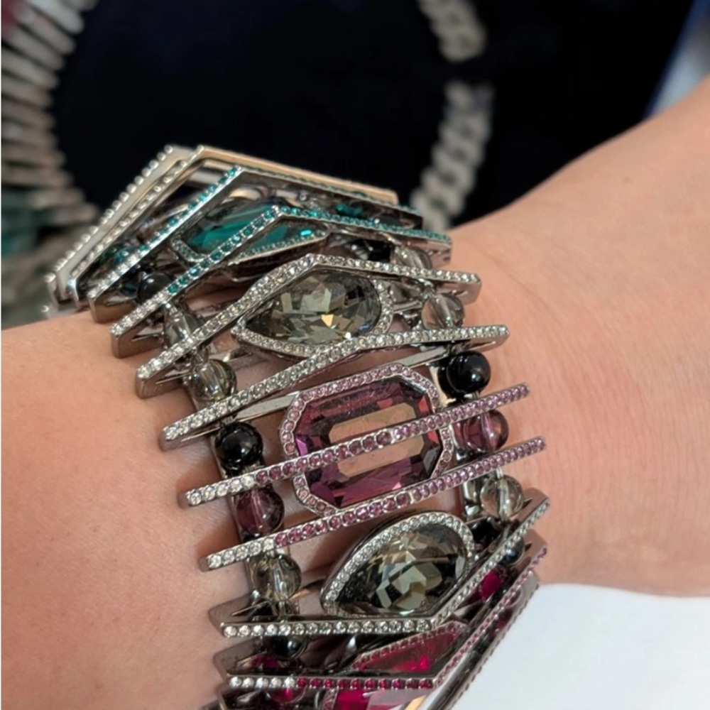 Authentic Swarovski Multicolor Statement Necklace… - image 3